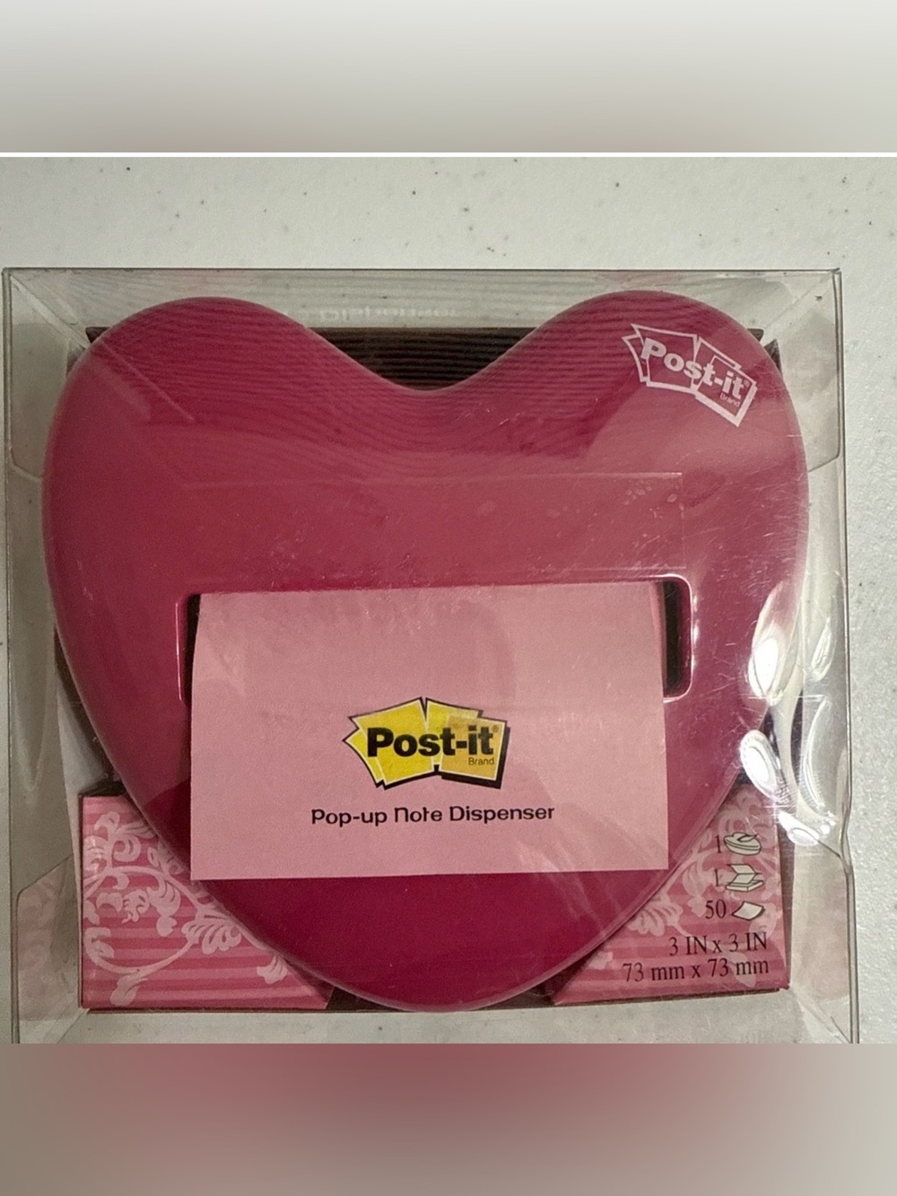 Post-it Notes 3M | Pink Heart Pop-Up Weighted Dispenser (HD-330)